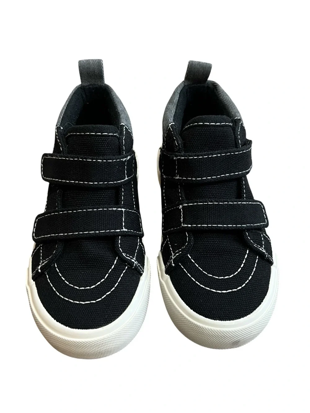 Old Navy Canvas Double Secure Strap High Top Skate Sneakers Black Toddler Size 8